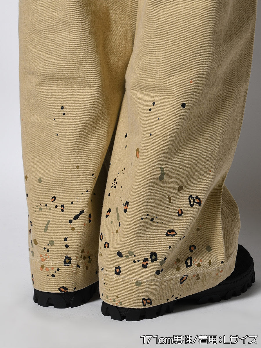 LEOPARD PAINT PANTS -BEIGE-