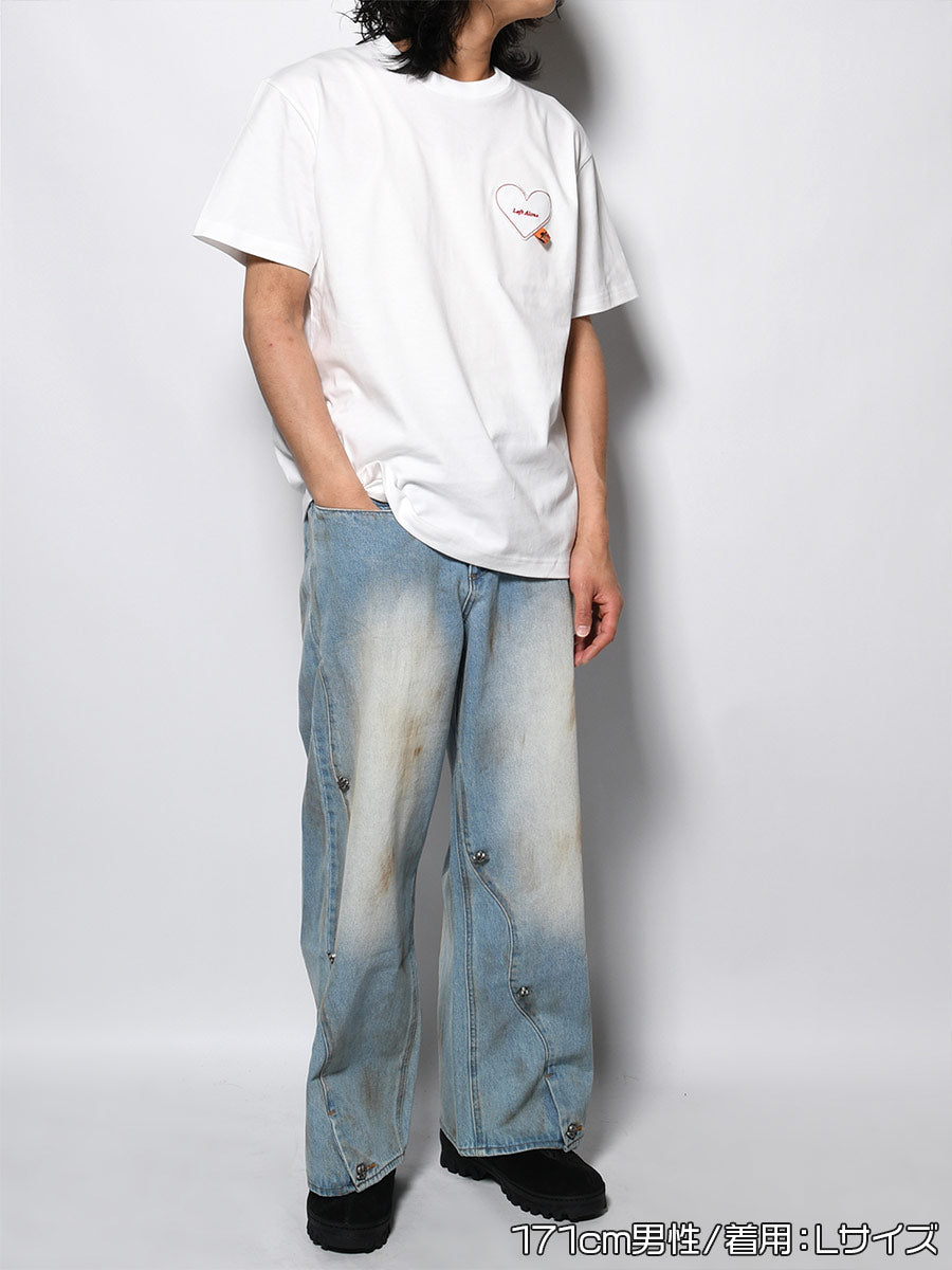 HEART POCKET TEE -WHITE-
