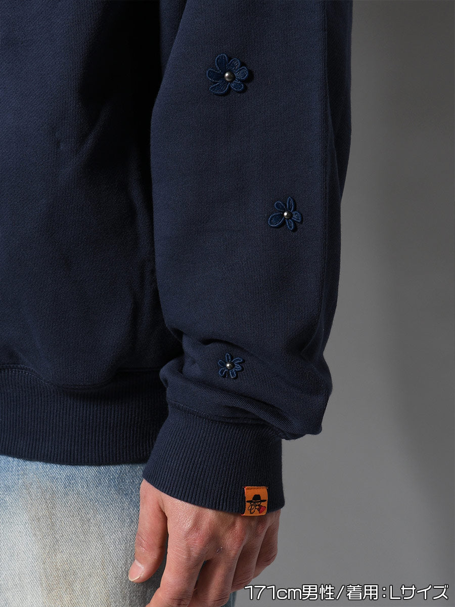 FLOWER GARDEN CARDIGAN -NAVY-