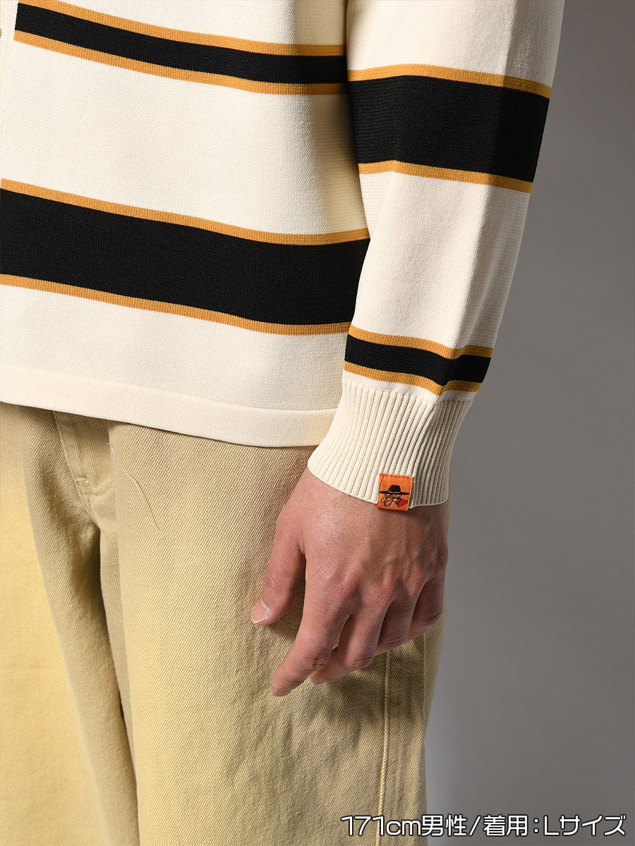 WIDE BORDER KNIT SH -IVORY-