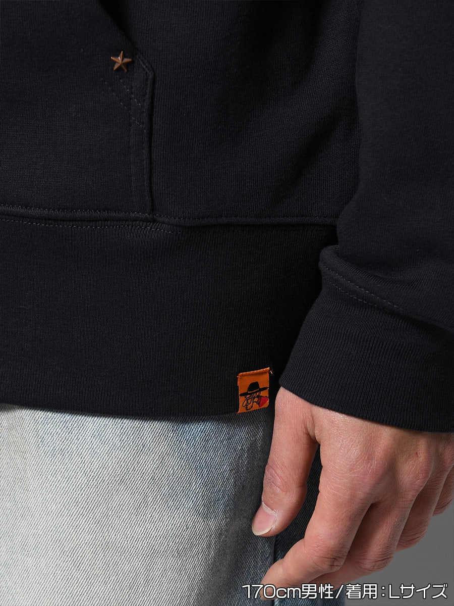 LEOPARD ZIP PARKA -NAVY-