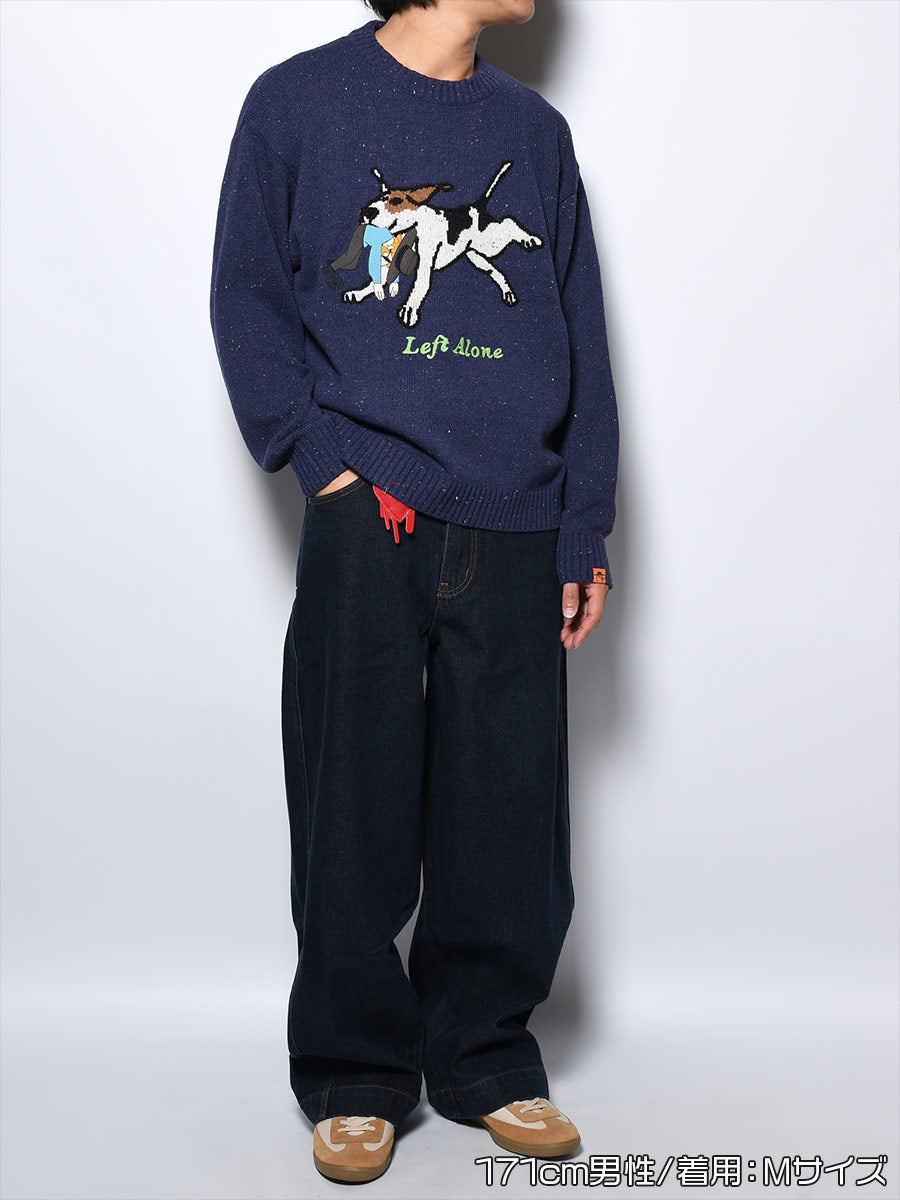 DOG KNIT -NAVY-