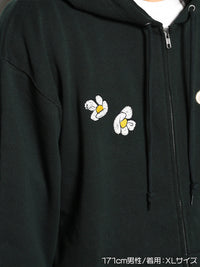FLOWER ZIP PARKA -GREEN-