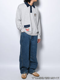 KNIT POLO -GREY-