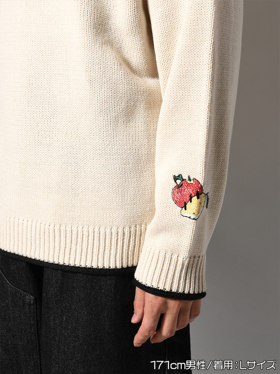 HENLEY STITCH KNIT -IVORY-