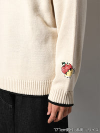 HENLEY STITCH KNIT -IVORY-