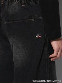 RAW WAVE DENIM PANTS -BLACK-