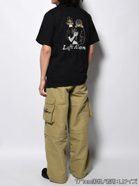 FLOWER BEHIND SS TEE -BLACK-