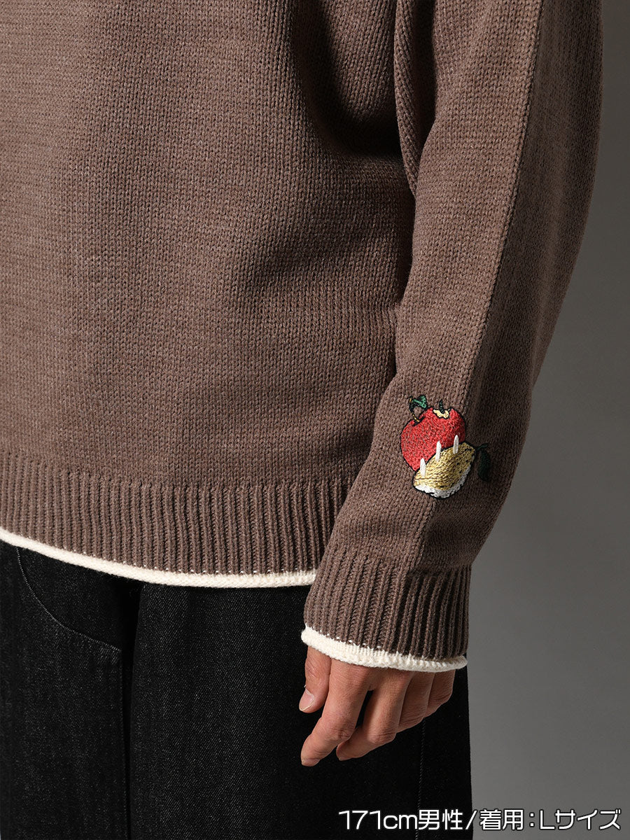 HENLEY STITCH KNIT -GREIGE-
