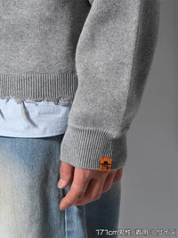 CREW KNIT -GREY-