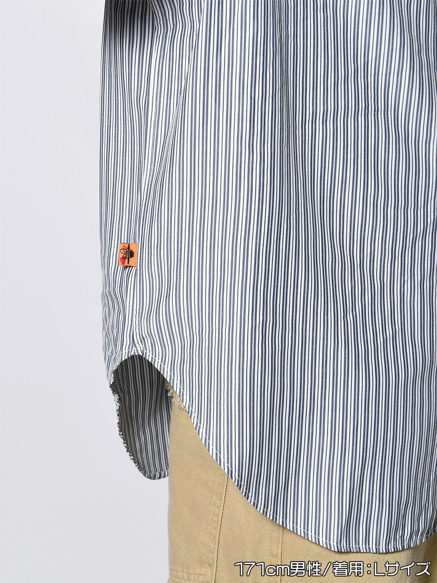 TIE STRIPE LS SHIRT -NAVY-