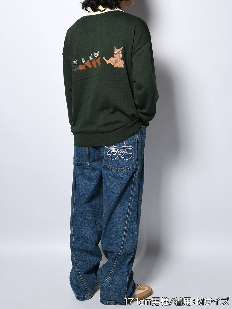 KNIT POLO -GREEN-