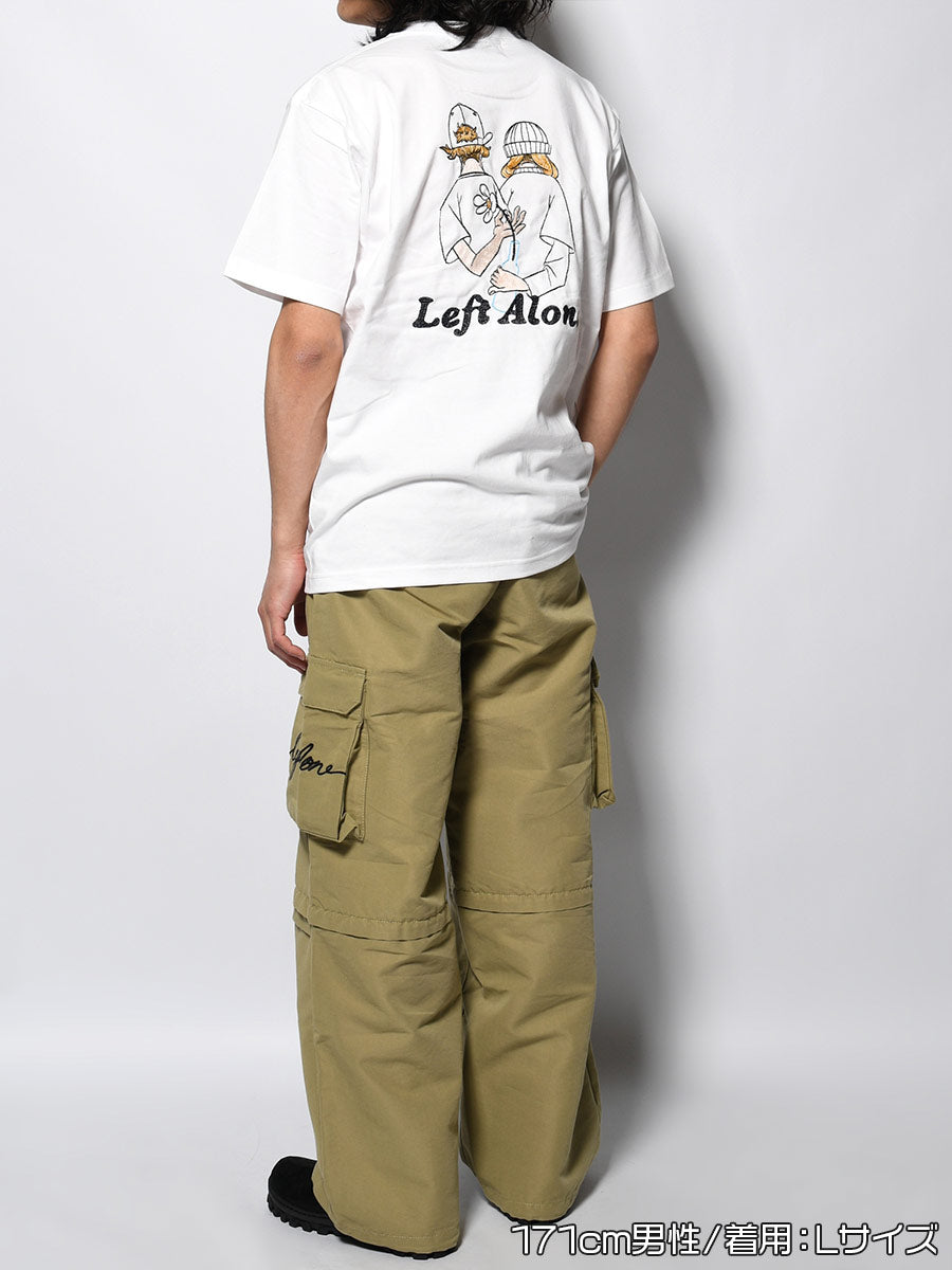 FLOWER BEHIND SS TEE -WHITE-