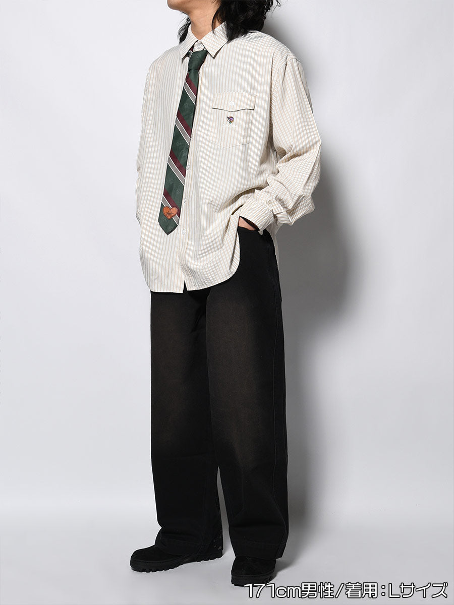 LEOPARD PAINT PANTS -BLACK-