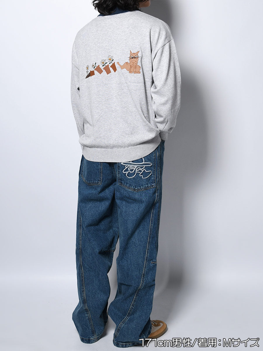 KNIT POLO -GREY-