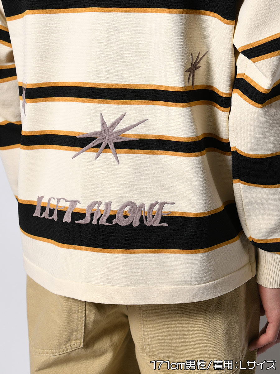 WIDE BORDER KNIT SH -IVORY-