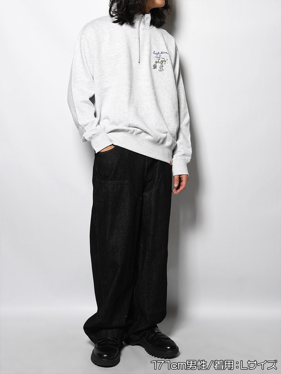 HALF ZIP SWEAT -ASH-