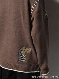 HENLEY STITCH KNIT -GREIGE-
