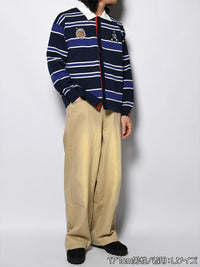 WIDE BORDER KNIT SH -NAVY-