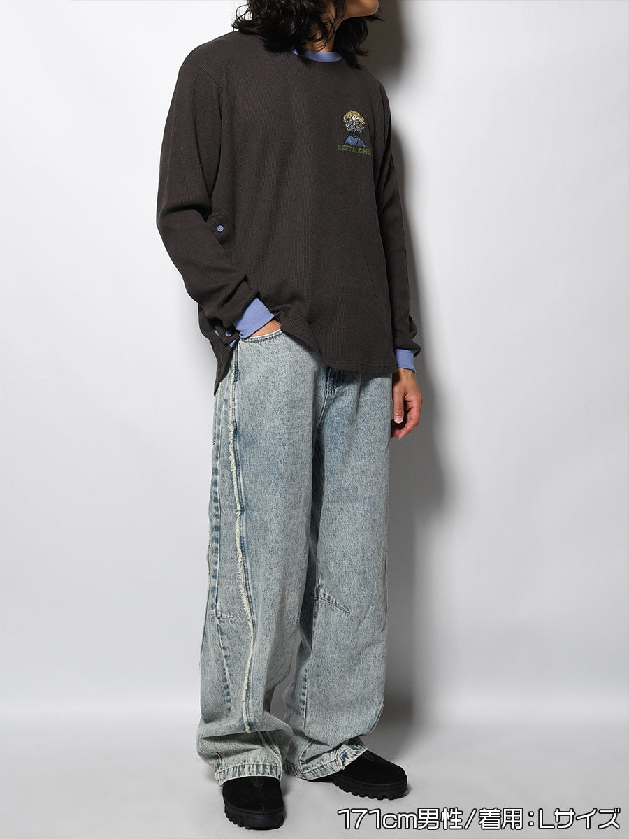THERMAL RINGER LS TEE -CHARCOAL-