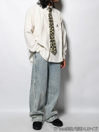 KNIT TIE LS SHIRT -STRIPE(IVORY)-