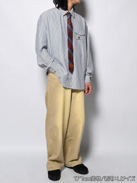 TIE STRIPE LS SHIRT -NAVY-