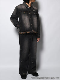 RAW WAVE DENIM PANTS -BLACK-
