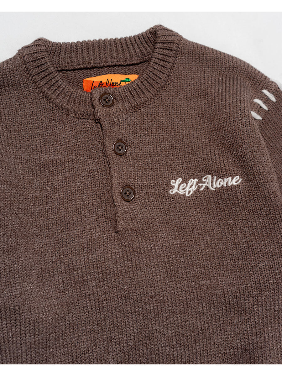 HENLEY STITCH KNIT -GREIGE-