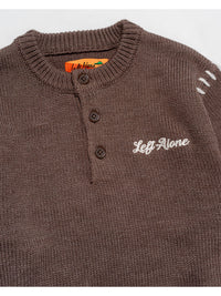 HENLEY STITCH KNIT -GREIGE-