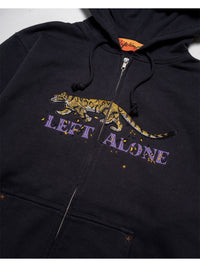 LEOPARD ZIP PARKA -NAVY-