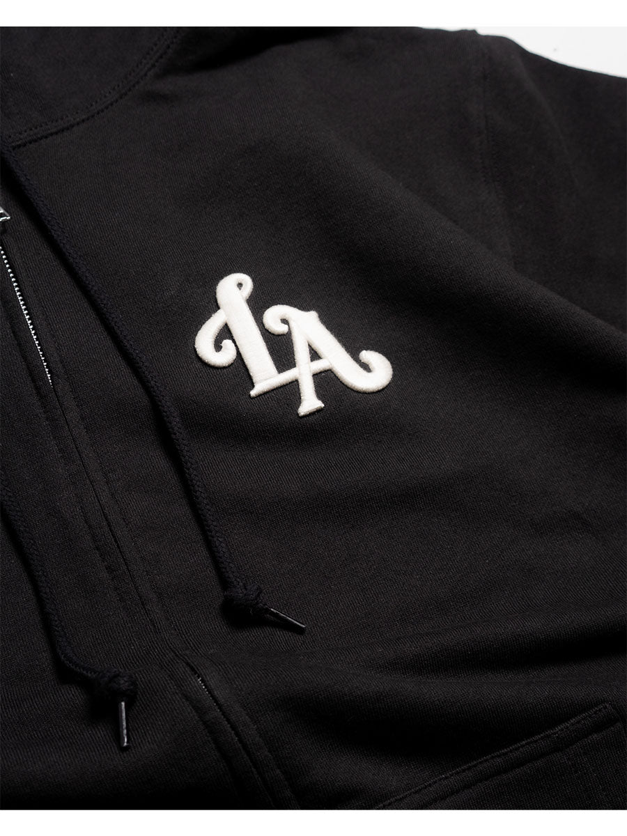 FLOWER ZIP PARKA -BLACK-