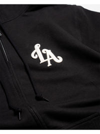 FLOWER ZIP PARKA -BLACK-