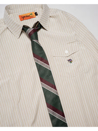 TIE STRIPE LS SHIRT -BEIGE-