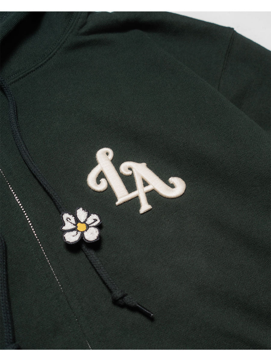 FLOWER ZIP PARKA -GREEN-