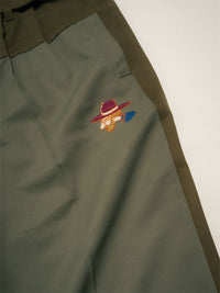BELT TROUSERS -OLIVE-
