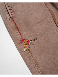 CAT SWEAT PANTS -BROWN-