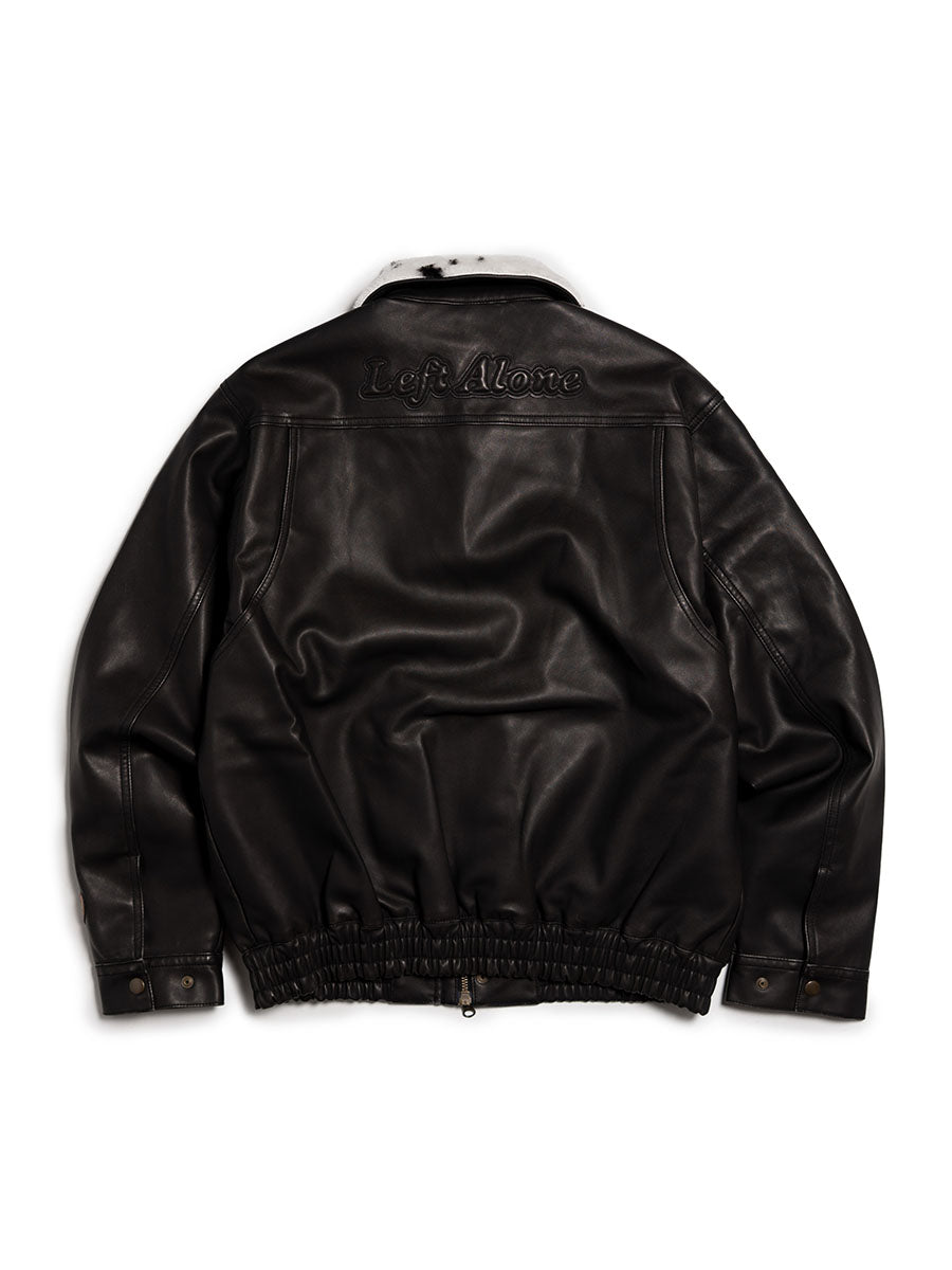 FAKE LEATHER JKT -BLACK-