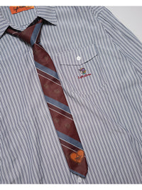 TIE STRIPE LS SHIRT -NAVY-