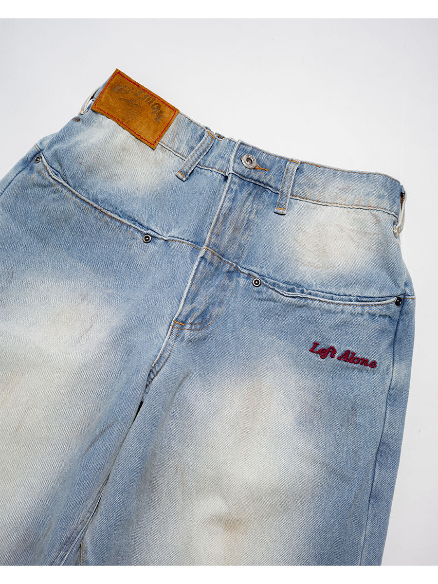 RAW WAVE DENIM PANTS -L.INDIGO-