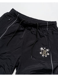 NYLON TRACK PANTS -BLACK-