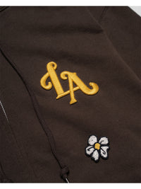 FLOWER ZIP PARKA -BROWN-
