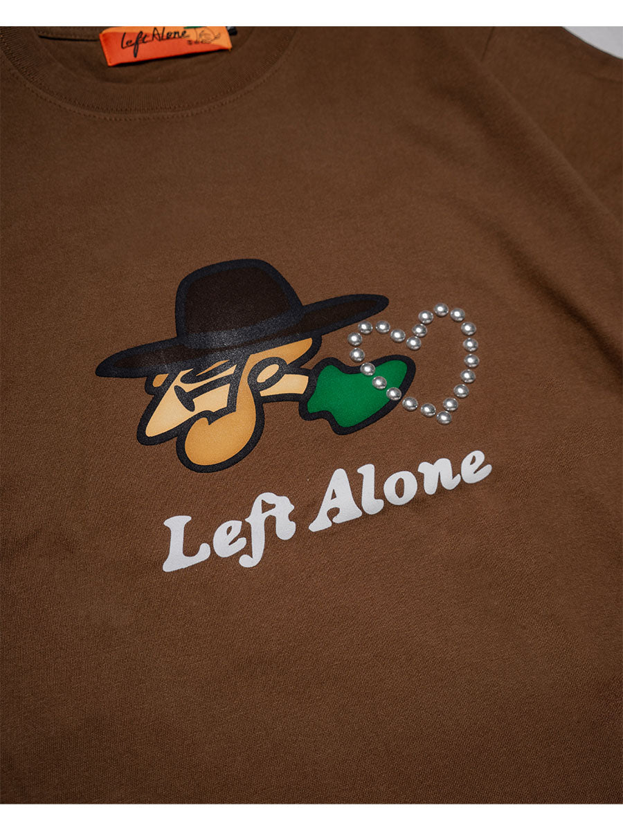 ICON FLOCKING SS TEE -BROWN-