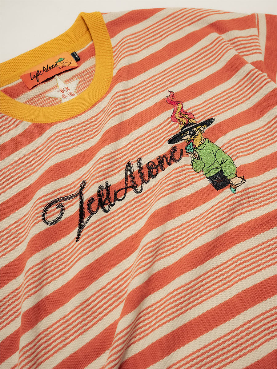 BORDER S/S TEE -ORANGE-