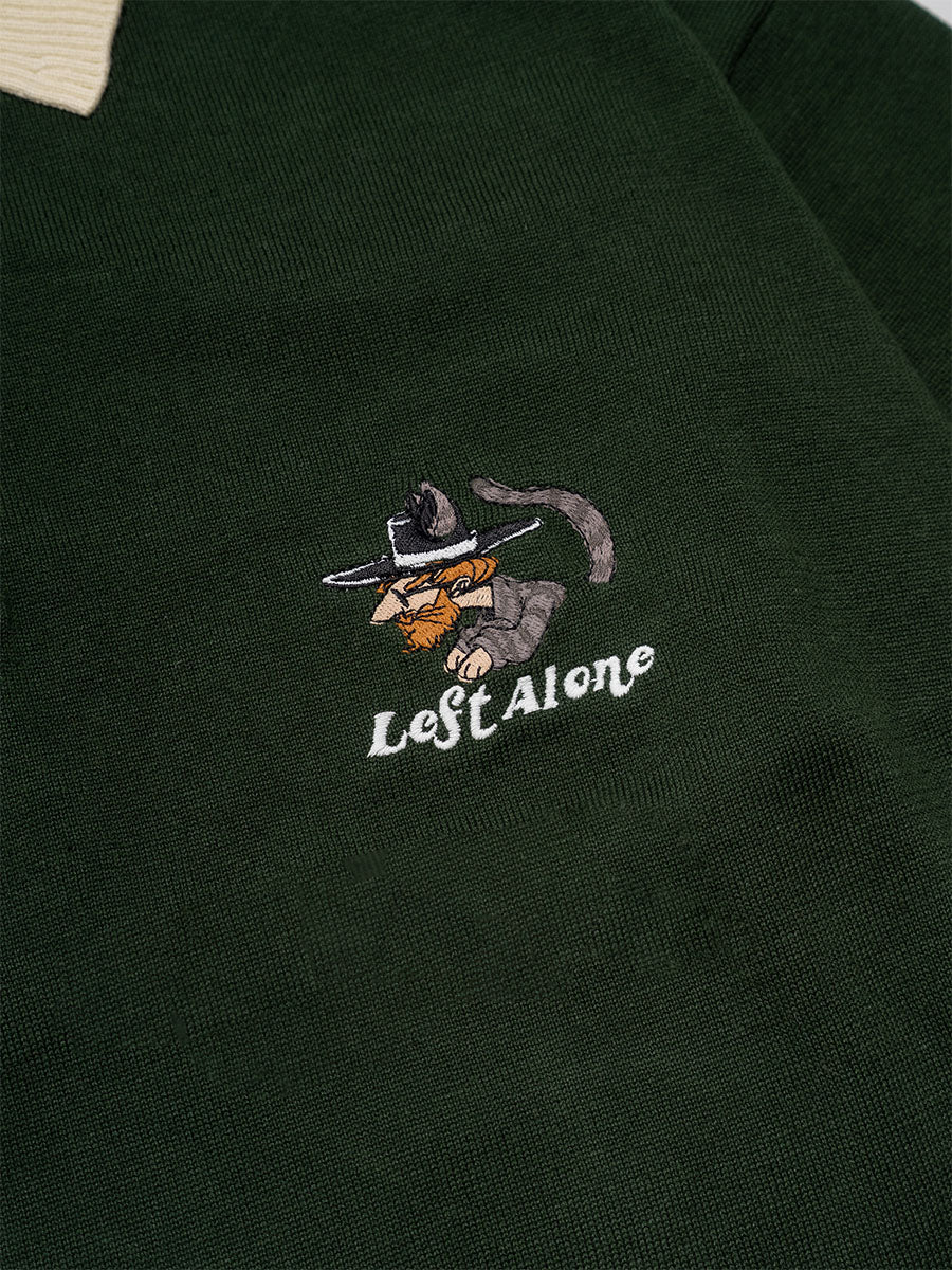 KNIT POLO -GREEN-