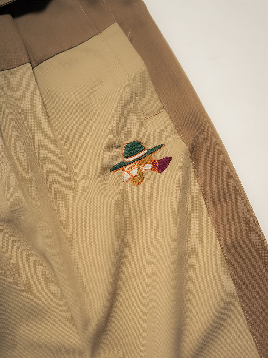 BELT TROUSERS -BEIGE-