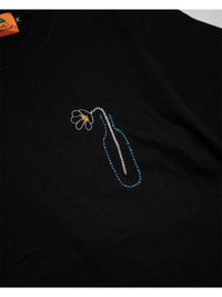 FLOWER BEHIND SS TEE -BLACK-