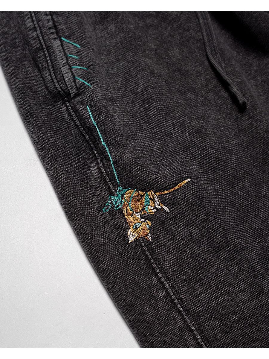 CAT SWEAT PANTS -BLACK-