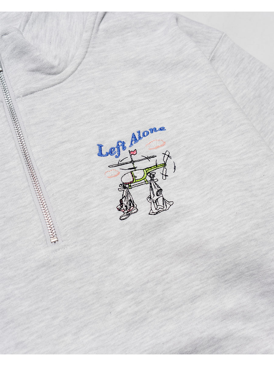 HALF ZIP SWEAT -ASH-
