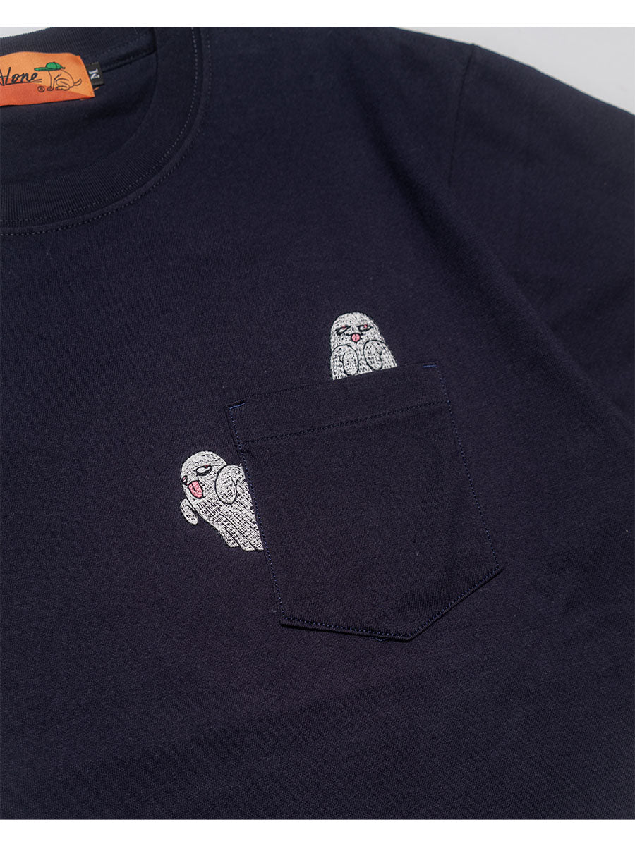 GHOST POCKET TEE -NAVY-