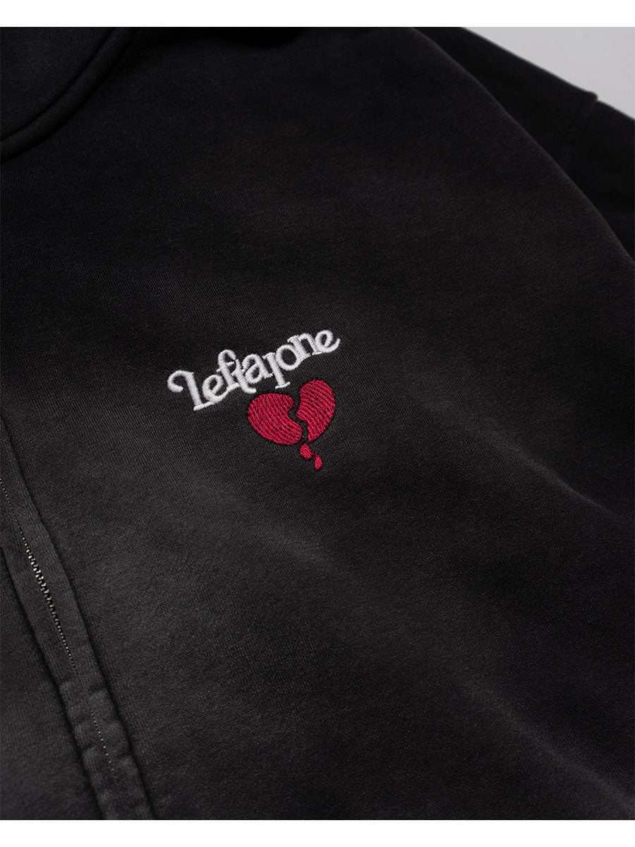 HEART ZIP PARKA -BLACK-